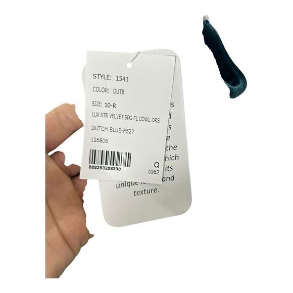 After Six Dutch Blue Lux Velvet Bridesmaid Dress Size 10 NWT Cowl Neck Y2K Dessy - Picture 2 of 10